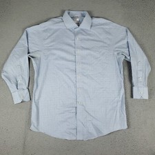 Brooks Brothers Shirt Mens 17 Blue Check Regent Dress Button Up Long Sleeve 