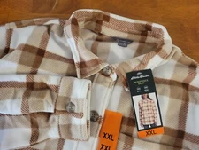 Eddie Bauer Ladies' Microfleece Button-Up Shirt, Tan XXL