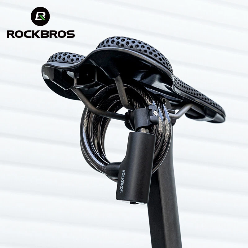 ROCKBROS Bike Lock Portable Anti-theft Lock Steel Cable Cycling Safety Key Lock - Image 3 of 4