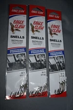 18 Eagle Claw Baitholder Snelled Hooks 139 Bronze Size 1 (3 Packs)
