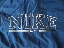 Vintage Nike Zip Up Windbreaker Women's Size Medium 8-10 Lined Spell Out Blue