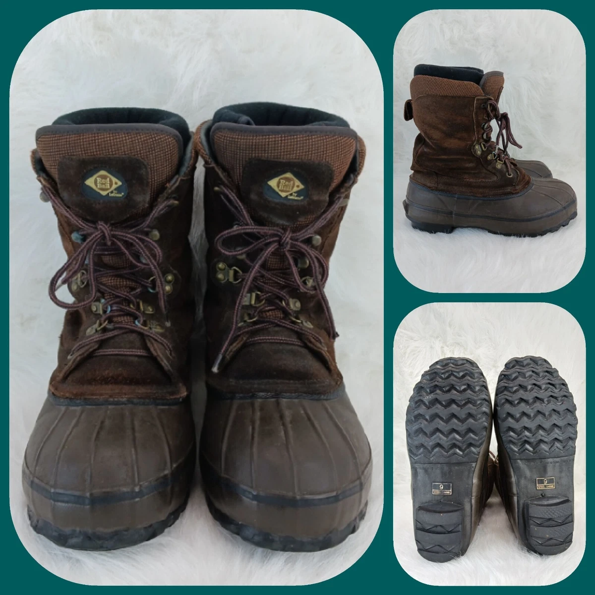 Men s Duck Boots Size 9 Red Ball by LaCrosse Thinsulate Steel Shank