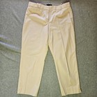 Talbots Pants Curvy Womens 12 Chino Crop Cream Light Tan Dress Pockets  131