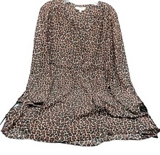 Two by Vince Camuto Leopard Print Polyester Dress Sheer Size Large 35" Length 