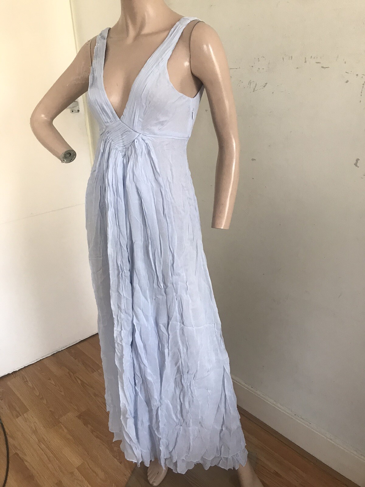 KATE MOSS TOPSHOP RARE BLUE CHIFFON BALL GOWN MAXI DRESS UK 16 EU 44 LARGE BNWT image 6