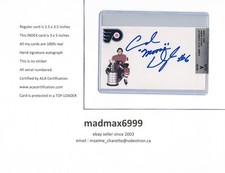 Andre Dupont Philadelphia Flyers AUTOGRAPH AUTO SIGNED INDEX HOCKEY CARD COA