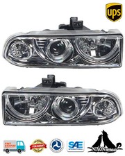 Chrome Headlights Pair For 1998-2004 Chevy S10 Blazer Halo Projector Headlamps Chrome Headlights Pair For 1998-2004 Chevy S10 Blazer Halo Projector Headlamps