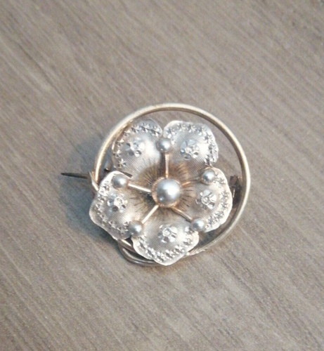 Broche Ancienne En Argent Massif - Style Art Déco, Poinçon Sanglier (minerve), Occasion
