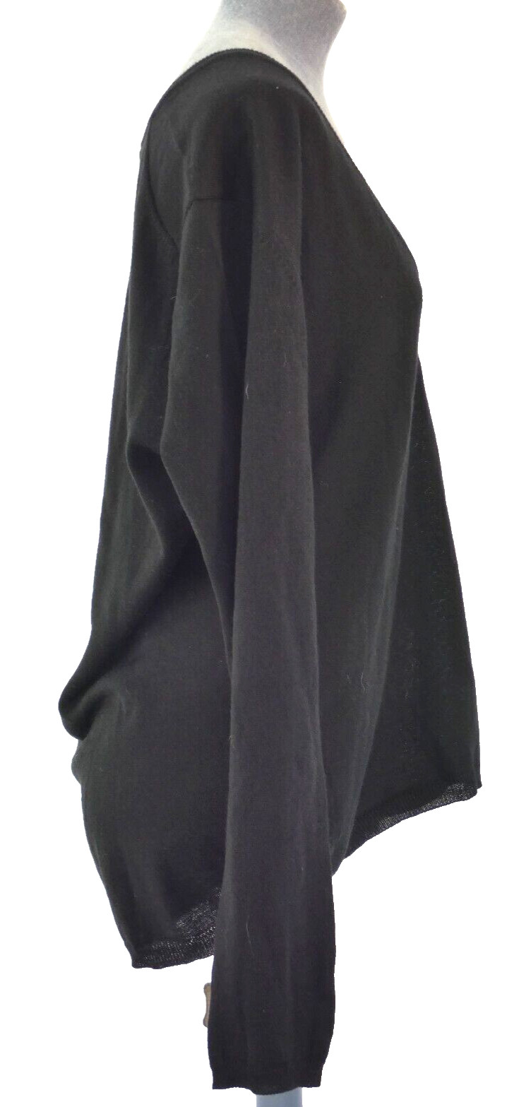 Women Jumper CARRERA Jeans Black Blouse Knit Merino Wool V Neck Top Size XL BNWT image 5