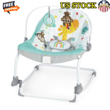 2-In-1 Infant Toddler Rocker Vibrating Seat W/ Toy Bar Adjustable Recline New