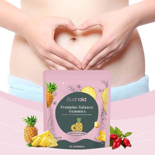BushAid Feminine Balance 60 Gummies Ph Maintain Vaginal Ph Balance Healthy - Picture 3 of 17