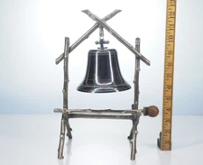 Antique silver plated dinner bell gong,  Victorian figural twig & branch motif