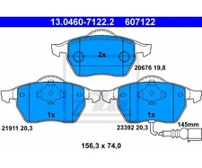 Brake pad set, disc brake ATE 13.0460-7122.2 for VW