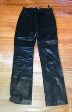 GAP Women's Bootcut Straight Black 100 Genuine Leather Pants Size 1 Vtg Y2K