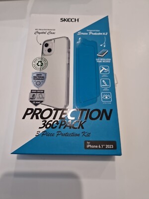 Skech iPhone 15 Schutz 360 Pack Kit Clear Case Plus 2 Displayschutzfolien 