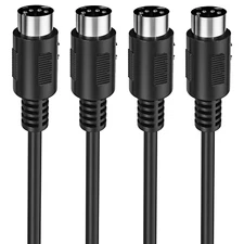 MIDI Cable, 2-Pack 3-Feet Male to Male 5-Pin MIDI Cable Compatible