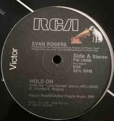 Evan Rogers Hold On Vinyl Single 12inch RCA