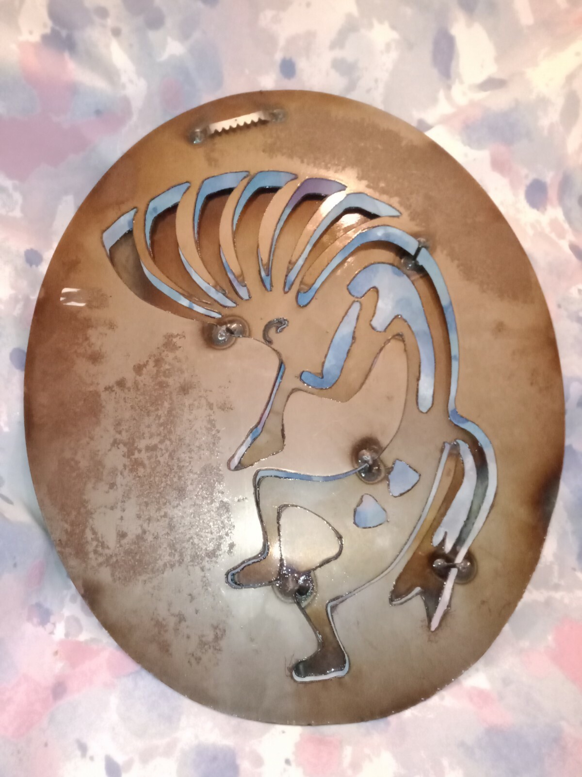 Rare Beautiful Large Kokopelli Dancer Native Heavy St… Gem