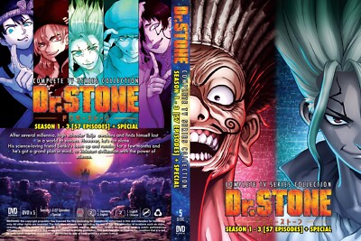 DVD Complete Dr.Stone Season 1 2 3 Epi 1-57 End + Special - English Dubbed