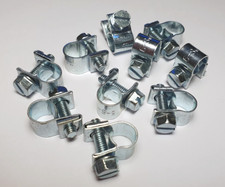 10x 6mm - 8mm 1/4" Galvanised Mini Metal Fuel Line Hose Clips Petrol Pipe Clamps