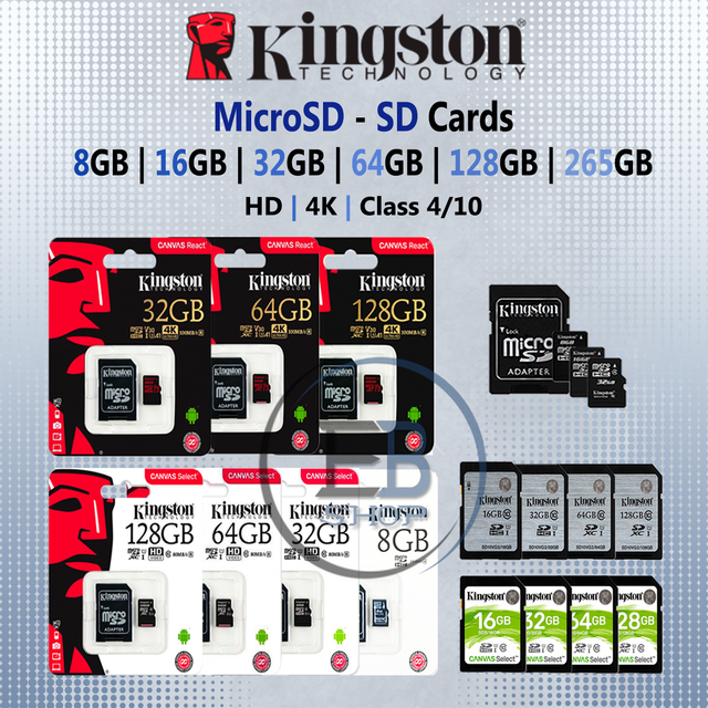 Kingston Micro SD Card 8gb 16g 32gb 64gb 128gb Memory Cards Fast Read