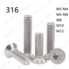 M3 M4 M5 M6 M8 M10 M12 316 Stainless Steel Torx Socket Countersunk Head Screws