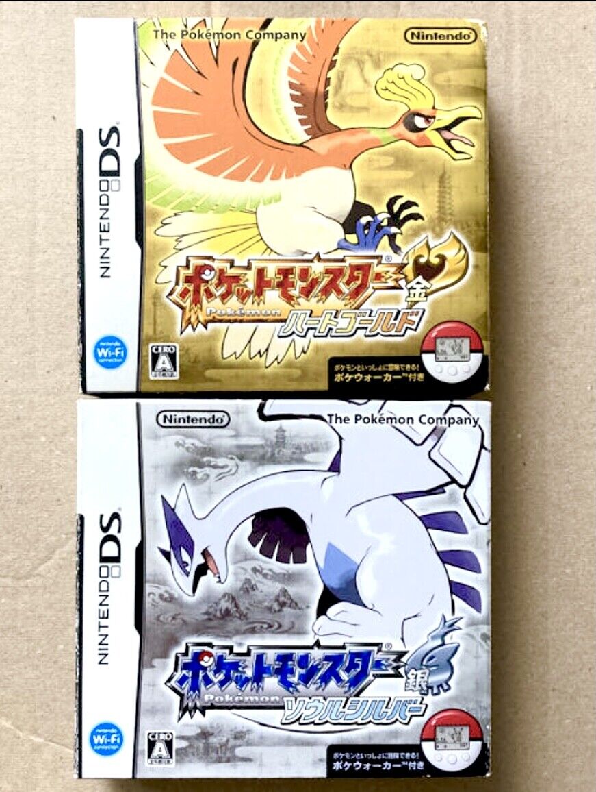 Pokemon Heart Gold & Pokemon Soul Silver SET lot of 2 Nintendo DS Japanese