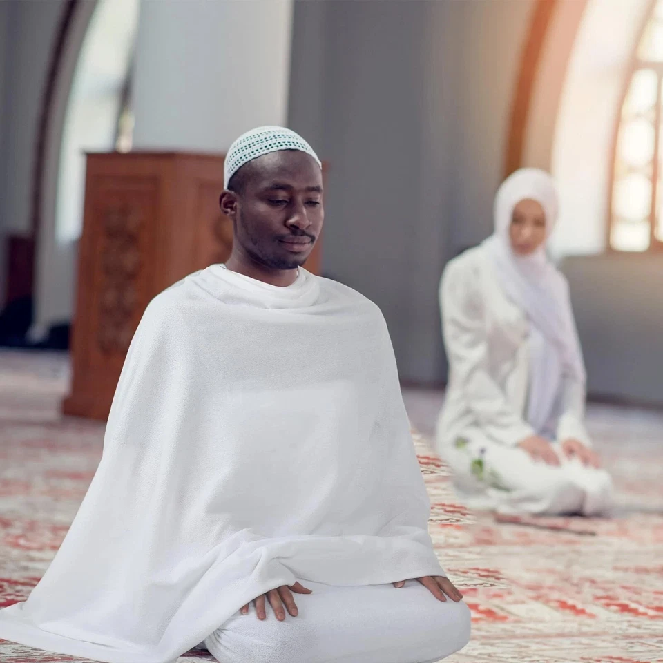 2 piezas Ahram Ihram Ehram para Hayy y Umrah Islámico Ihram Ropa para hombres Umr Foto 4 de 4