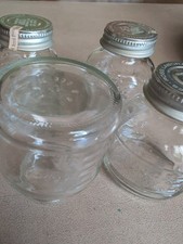 Lot of 4 Baby Bottles 3 oz Clear Glass Vintage Infant Formula
