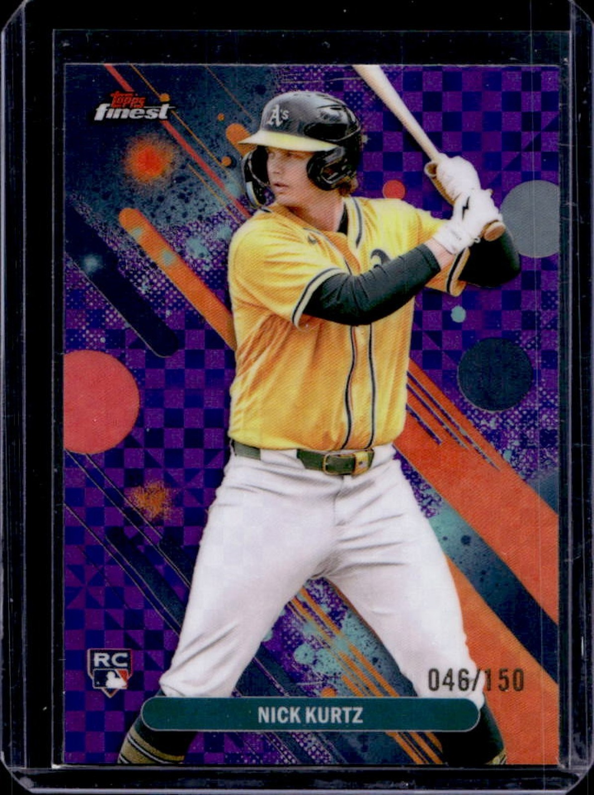 2025 Finest Nick Kurtz Common RC Purple X-Fractor Rookie #46/150 Athletics