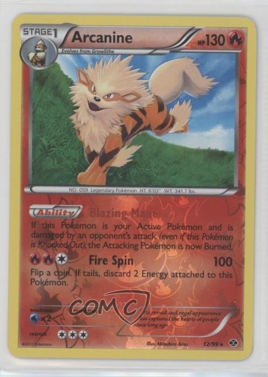 Arcanine Reverse Foil Pokémon Black & White Next Destinies #12