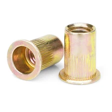 Rivet Nuts, 50 Pcs 5/16"-18 UNC, Carbon Steel Flat Head Rivnut Threaded Insert N