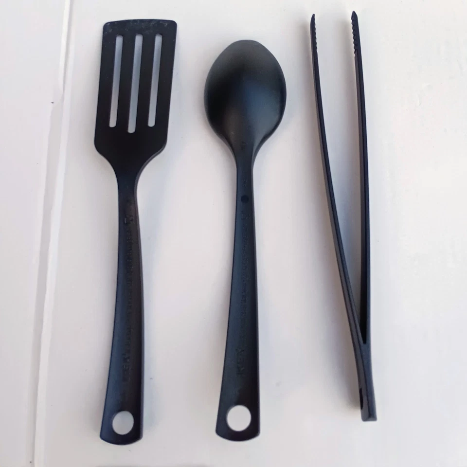 Juego de utensilios de nailon de 3 piezas IKEA Gnarp-negro-cuchara-espátula/gira-pinzas-antiadherentes Foto 2 de 4