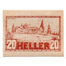 1920 Austria St. Johann Notgeld 20 Heller Note (1264)