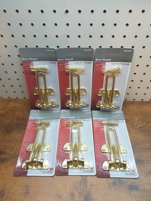 6 pack Heavy Duty Swing Bar Lock Hotel-Style Door Security Bolt, Polished Brass