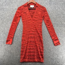 Alexis Orange Bara Space Dyed Knit Bodycon Strech Size XS