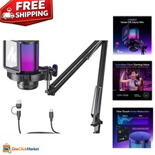 Pro USB Gaming Microphone with Noise Cancellation RGB Lights - For Streamers
