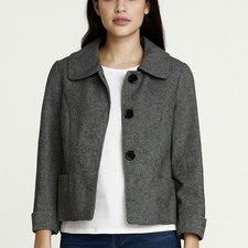 Harve Benard Classic Wool Blend Button Front Blazer Size Petite Medium