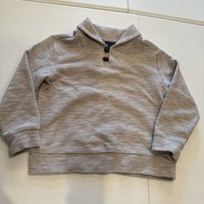 Janie and Jack Shawl Collar Beige Sweatshirt - Boys Size 4 Button