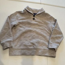 Janie and Jack Shawl Collar Beige Sweatshirt - Boys Size 4 Button