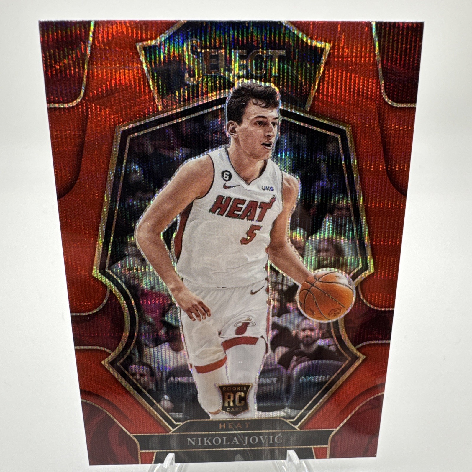 2022-23 Panini Select Nikola Jovic Premier Rookie Red Wave Prizm Premier Level