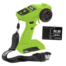  RC Radio System 4CH 2.4G RC Transmitter with Receiver and Green & Black