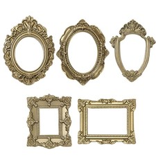 5 Pieces Mini Gold Picture Frames Vintage Resin Photography Decor Galley Wall