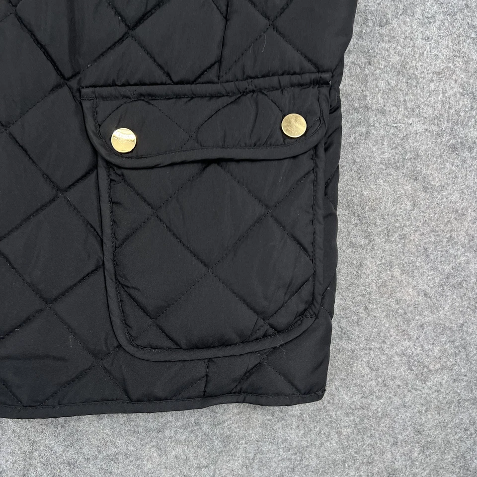 Chaleco St Johns Bay para mujer mediano negro acolchado acolchado acolchado bolsillos con cremallera ropa exterior Foto 3 de 4