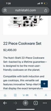 New Nutri-Stahl 22 pc Nonstick Stainless Steel 24-Element Cookware Set -Unopened