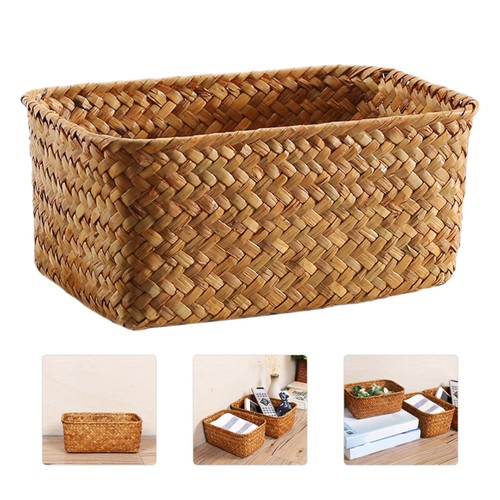 Panier De Rangement Bureau Paniers Jonc Mer Tressé Osier Pour L'organisation - Imagen 11 de 12
