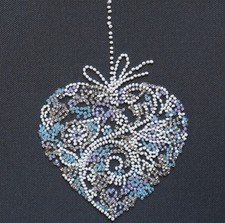 Bead Embroidery Kit "Lace heart" Beaded Stitching Beadwork