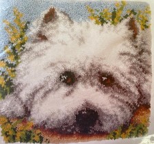 Vervaco Westie DOG Face Latch Hook KIT 16x16 Rug Hooking Verachtert MIP So Cute 
