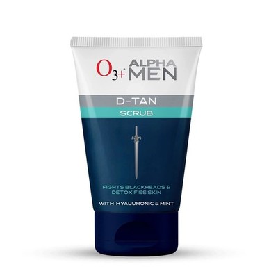 O3+ Alpha Men Acno D-Tan Scrub 50g | Bräunungsentfernung Minze Hyaluron Peeling