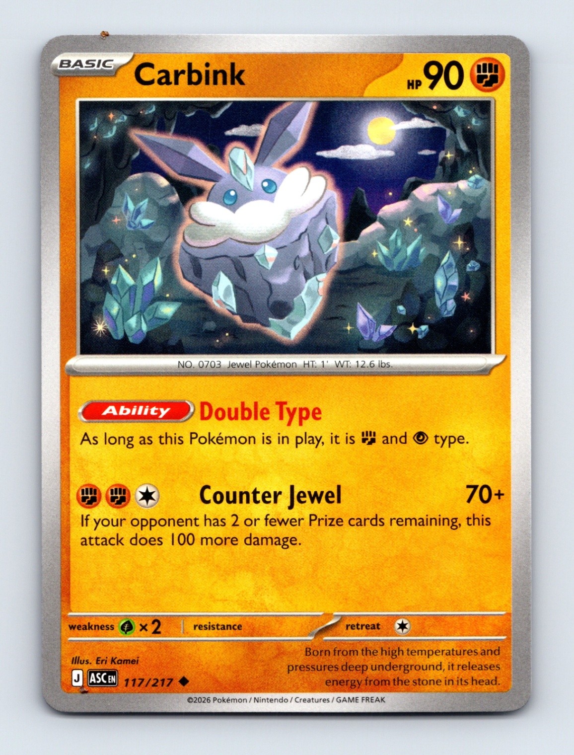 Carbink - Ascended Heroes 117/217 - Uncommon - NM - Pokémon